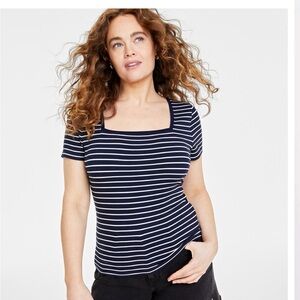 On 34th Women's Knit Square-Neck Top, Created for Macy's